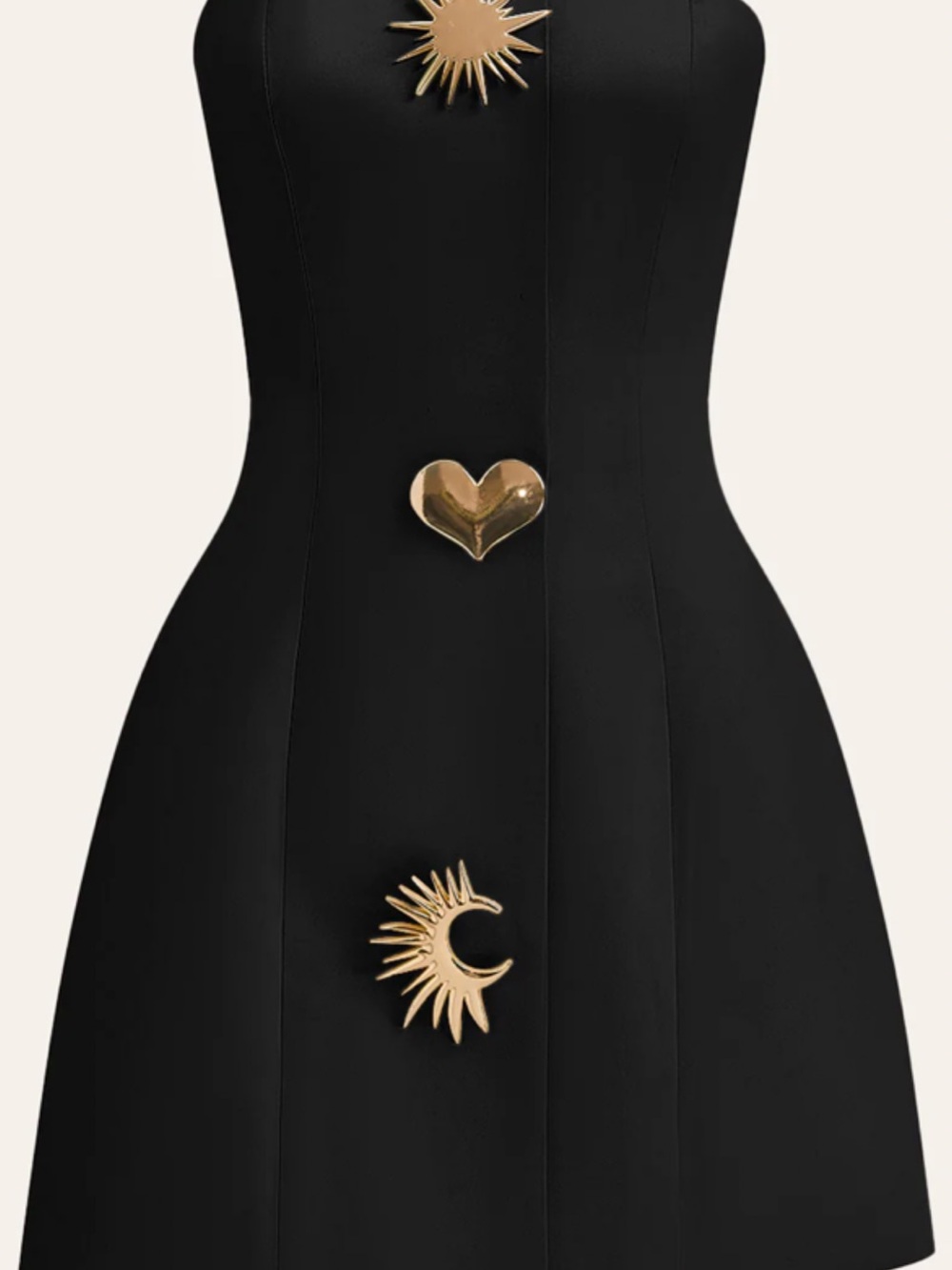Brand New Commense Satin Asymmetrical Buttoned Strapless